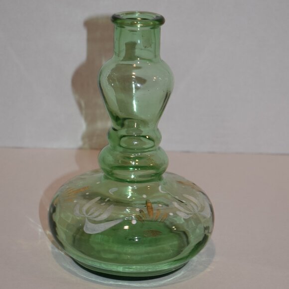 Vintage Brebbia Italy Emerald Green Hand Painted Decanter - Picture 4 of 5